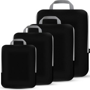 4 Set Compression Packing Cubes Organizers, Black