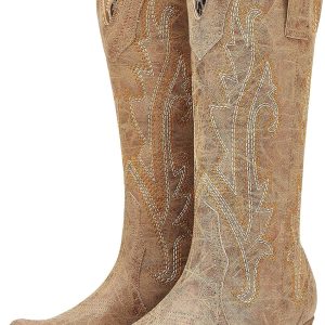 HISEA Rollda Cowboy Boots Women Western Boots Cowgirl Boots Ladies Pointy Toe Fashion Boots