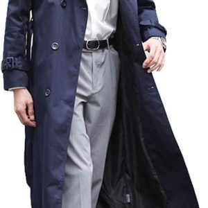 Pantete Man's Double Breasted Trench Coat Oversized Casual windbreaker Lapel Long Jacket Overcoat